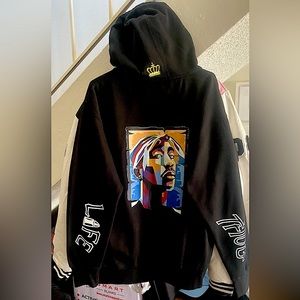 Tupac hoodie design, Black, size L